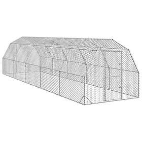 vidaXL Hönsgård 2,5x10x2,25 m galvaniserat stål