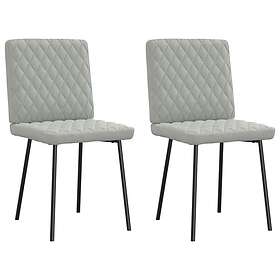 vidaXL Matstolar 2 st ljusgrå sammet