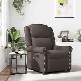vidaXL Massagefåtölj brun glansig konstläder