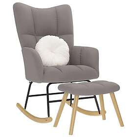 vidaXL Gungstol med fotpall taupe tyg