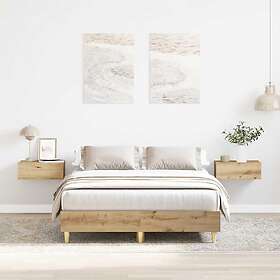 vidaXL Sängram utan madrass hantverksmässig ek konstruerat trä