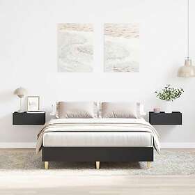 vidaXL Sängram utan madrass svart 135x190 cm konstruerat trä