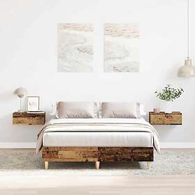 vidaXL Sängram utan madrass gammalt trä 120x190 cm konstruerat trä