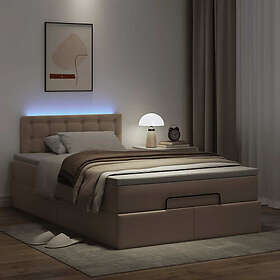 vidaXL Ottomansk säng med madrasser&LEDs 120x190cm konstläder