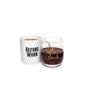 thumbsUp! Before Work, After Work Mug & Wine Mug & Glass Set