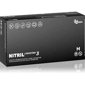 Espeon Nitril Longstar3 Black puderfria handskar av nitril Storlek M 2x50 st.