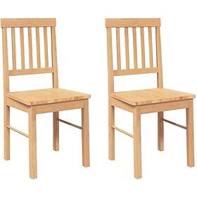 vidaXL Matstolar med dynor 2 st massivt trä gummi