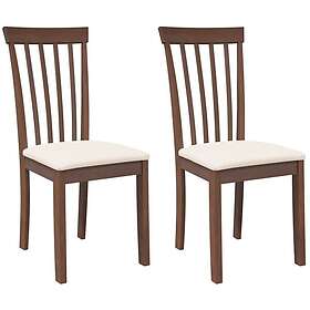 vidaXL Matstolar med dynor 2 st, brunt massivt trä gummi