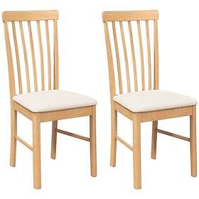 vidaXL Matstolar med dynor 2 st massivt trä gummi