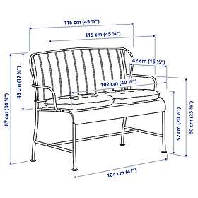 IKEA LÄCKÖ 2-sits soffa, utomhus Bredd: 115 cm