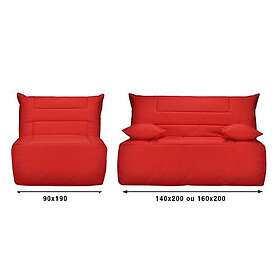 Bultex Banquette BZ matelas 12 cm mousse 38kg/m3 rouge 160 x 200