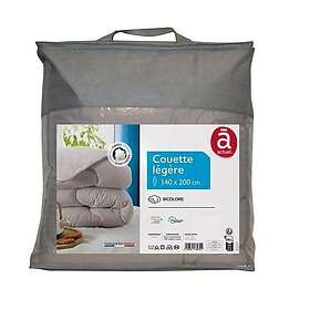 Actuel Couette légère bicolore en microfibre 200g/m² gris beige 140x200 cm