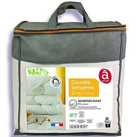 Actuel Couette tempérée en microfibre sensation duvet 350g/m² blanc 240x220 cm