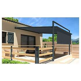 SUNSTYL Pergola grise anthracite motorisée 4x4x1,50m avec lambrequins MELODIE unie gris foncé Taille Unique