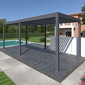 OMBREA Pergola Bioclimatique autoportée- 3x6 m Aluminum Anthracite VS