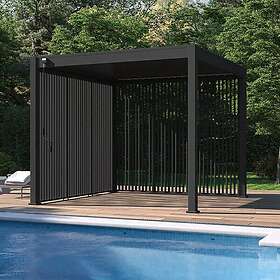 OMBREA Panneau brise-vue Aluminium Pergola Bioclimatique largeur 1 m Anthracite ventelles verticales