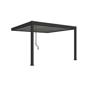 OMBREA Pergola Bioclimatique autoportée Motorisée (4 pieds) 3x4 m Aluminum Anthracite VS