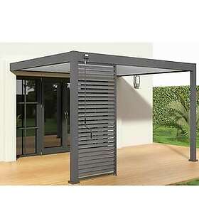 OMBREA Pergola Bioclimatique adossée 3x4 m Aluminium Anthracite Blanc VS