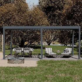 OMBREA Pergola Bioclimatique autoportée Motorisée (6 pieds) 3x6 m Aluminum Anthracite VS