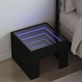 vidaXL Sängbord med Infinity LEDs svart 40x40x30 cm