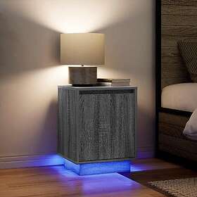 vidaXL Nightstand with LED Lights 2 pcs Grey Sonoma 38x34x50cm