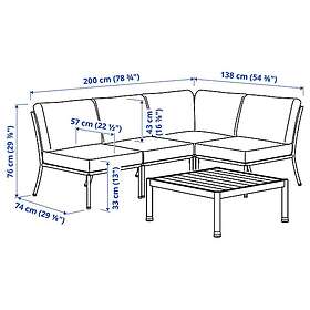 IKEA SEGERÖN 3-sits möbelgrupp Djup: 124 cm