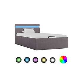 vidaXL Sängram hydraulisk förvaring utan madrass taupe 100x200 cm