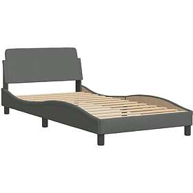 vidaXL Sängram utan madrass mörkgrå 100x200 cm tyg