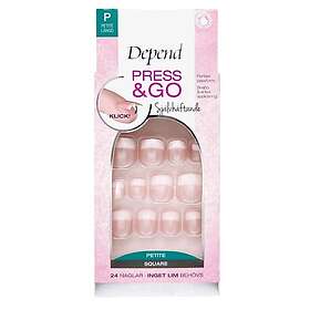 Depend Press & Go French Look Rosa Shimmer Petite 1 st Lösnaglar hos Luxplus