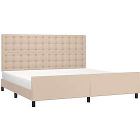 vidaXL Sängram med huvudgavel cappuccino 200x200 cm konstläder