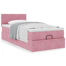 vidaXL Ottoman sängram med madrass 80x200 rosa cm sammet