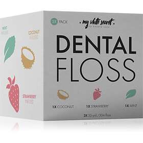 My White Secret Dental Floss Tandtråd Coconut, Mint, Strawberry 3 st.