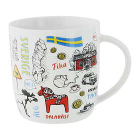 Nordic Souvenir Sverigeteckningar Mugg 37cl