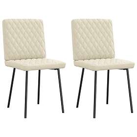 vidaXL Matstolar 2 st gräddvit konstläder