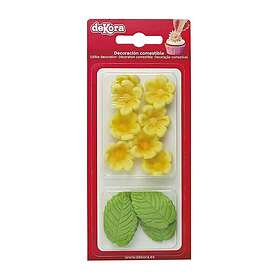 Dekora Sockertioner Gula blommor och blad 13 st