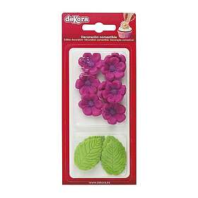 Dekora Sockertioner Fuchsia blommor & blad 13 st