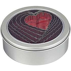 Städter Utstickarset/kakmått Krusig/Slät 6 Hjärtan i Rostfritt Stål,