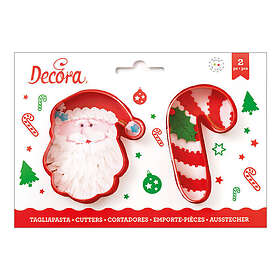 Decora Kakformar med tomte och polkagris/2 st