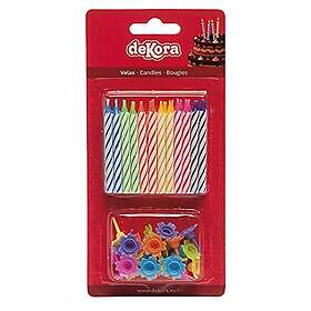 Dekora Bougies d'anniversaire 24 pièces incl. support