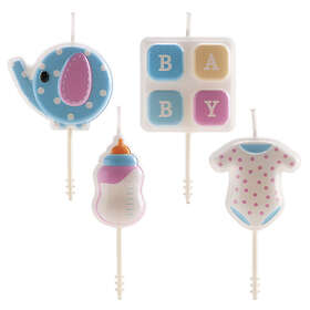 Decora Födelsedagsstearinljus för baby, 4 st.