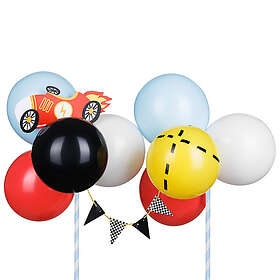 PartyDeco Ballong Cake Topper Kit Bil,