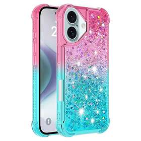 Skalo iPhone 16 Kvicksand Glitter Hjärtan TPU-skal