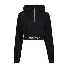 Palm Angels Kort Zip Hoodie med Logo (Dam)