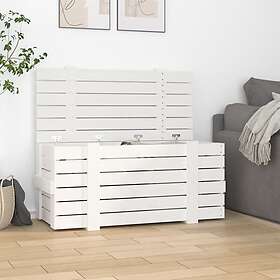 vidaXL Förvaringslåda vit 91x40,5x42 cm massiv furu
