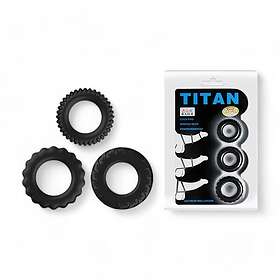 Titan Mustat 3 in 1 Penisrenkaat
