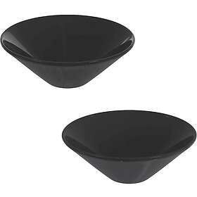 vidaXL Tvättställ 2 st blank svart Ø42x14 cm keramik