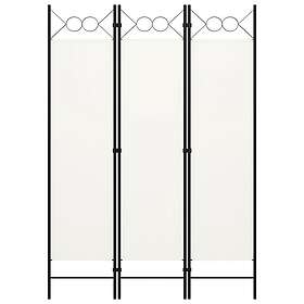 vidaXL Rumsavdelare 3 paneler vit 120x180 cm