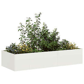 vidaXL Planter Pot 200x80x40 cm Steel White