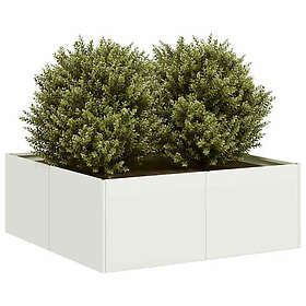 vidaXL Planteringskärl vit 80x80x30 cm stål