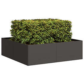 vidaXL Planter 100x100x30 cm Stål Svart